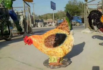小區小雞雕塑，仿真主題，彩繪工藝