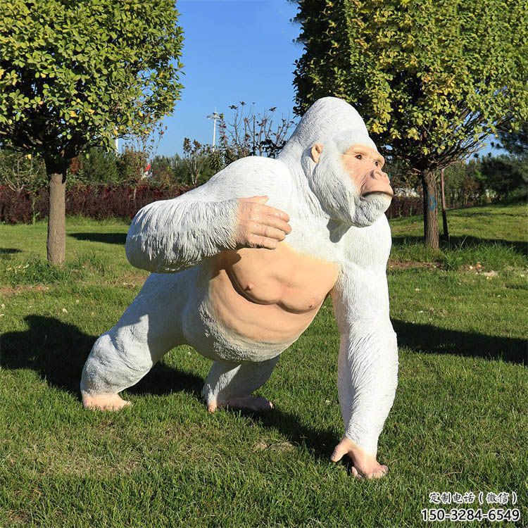 庭院猩猩雕塑，現代小品，彩繪工藝