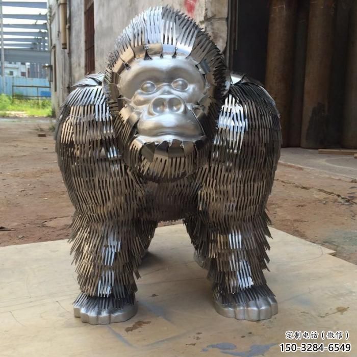 庭院猩猩雕塑，動物主題，拉絲工藝