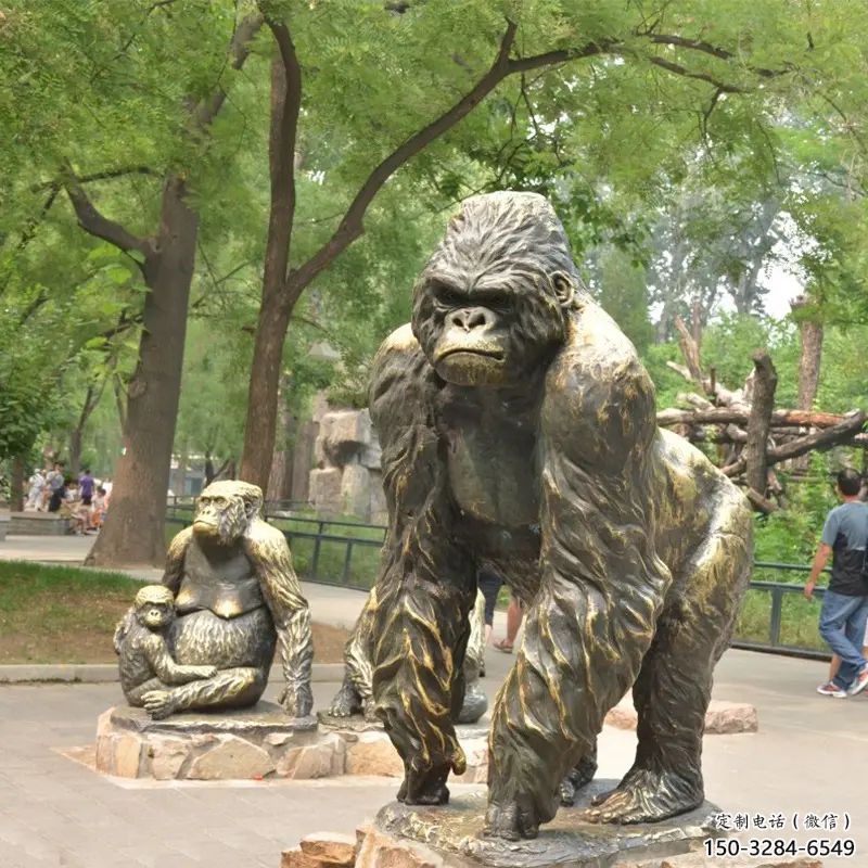 校園猩猩雕塑，可愛題材，噴漆工藝