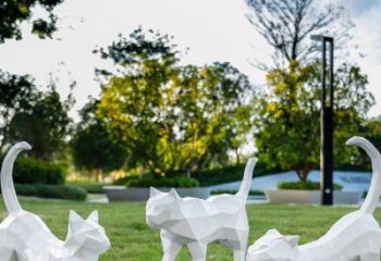 操場小貓雕塑，公園主題，幾何工藝