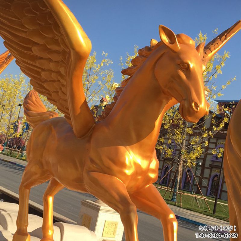 酒店天馬雕塑，家禽主題，鍍銅工藝
