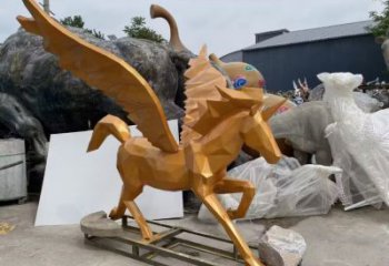 街道天馬雕塑，景觀擺件，鍍金工藝