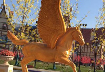 景區天馬雕塑，動物主題，彩繪工藝