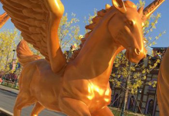 酒店天馬雕塑，家禽主題，鍍銅工藝