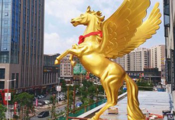 校園天馬雕塑，動物題材，鍍銅工藝