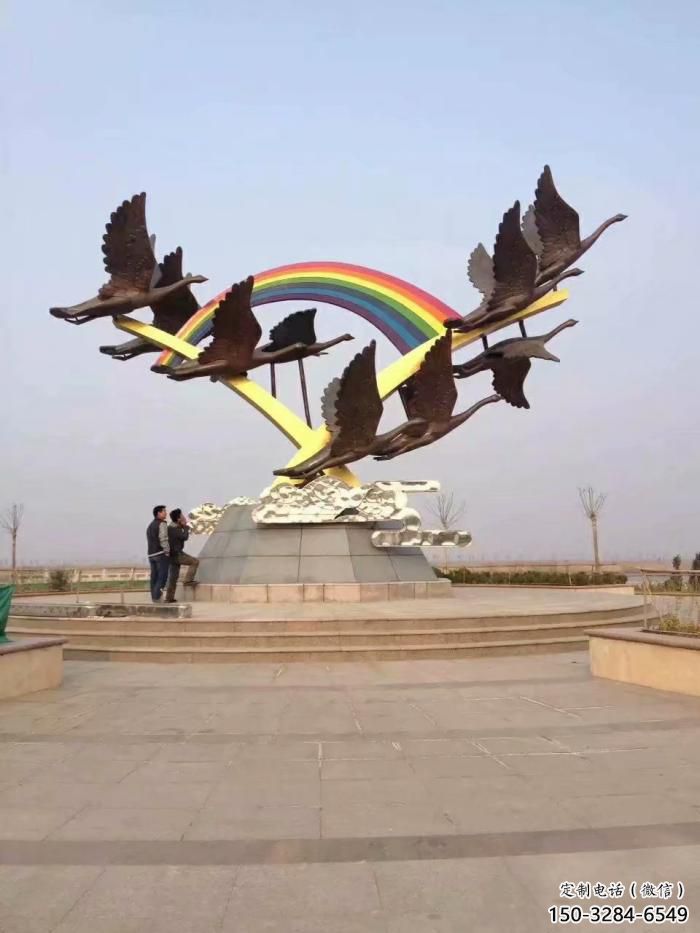 售樓處大雁雕塑 商業(yè)街仿真雕塑 動物擺件