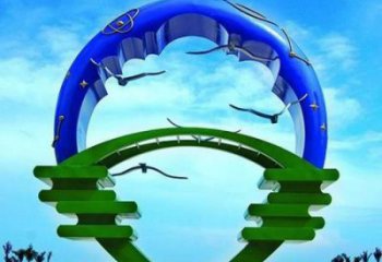 抽象大雁雕塑 店門口彩繪雕塑 步行街擺件