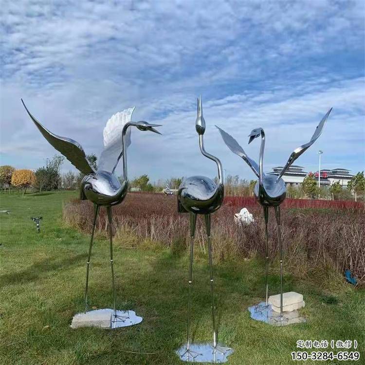 大型白鶴雕塑 商業街廣場雕塑 古銅色擺件