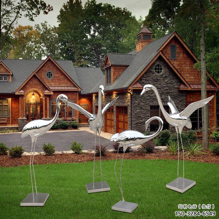 園林白鶴雕塑 城市廣場雕塑 步行街擺件