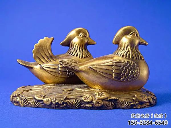 庭院鴛鴦雕塑 城市古銅色雕塑 音樂(lè)小品