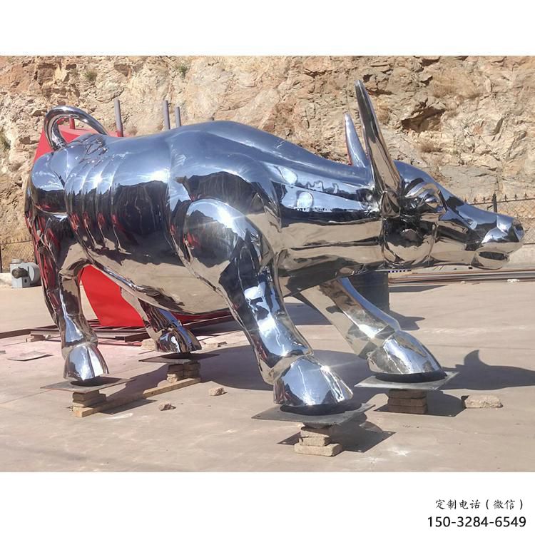 廣場(chǎng)黃牛雕塑，動(dòng)物擺件，仿古工藝