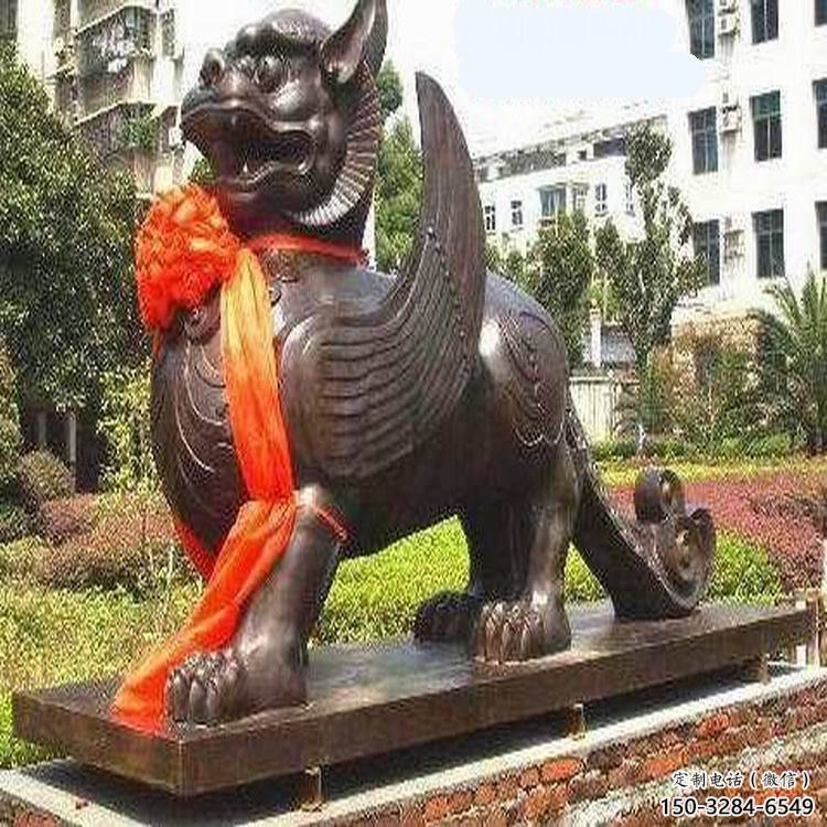 酒店白虎雕塑，鍍金歐式雕塑，仿古擺件