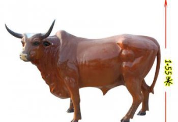 景觀黃牛雕塑，園林動(dòng)物擺件，仿真彩繪工藝