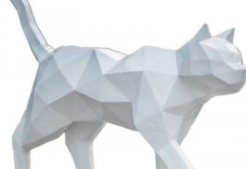 小區(qū)貓咪雕塑，拉絲海洋雕塑，抽象效果