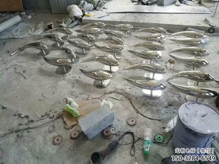 城市魚形雕塑，網格體育雕塑，古銅效果