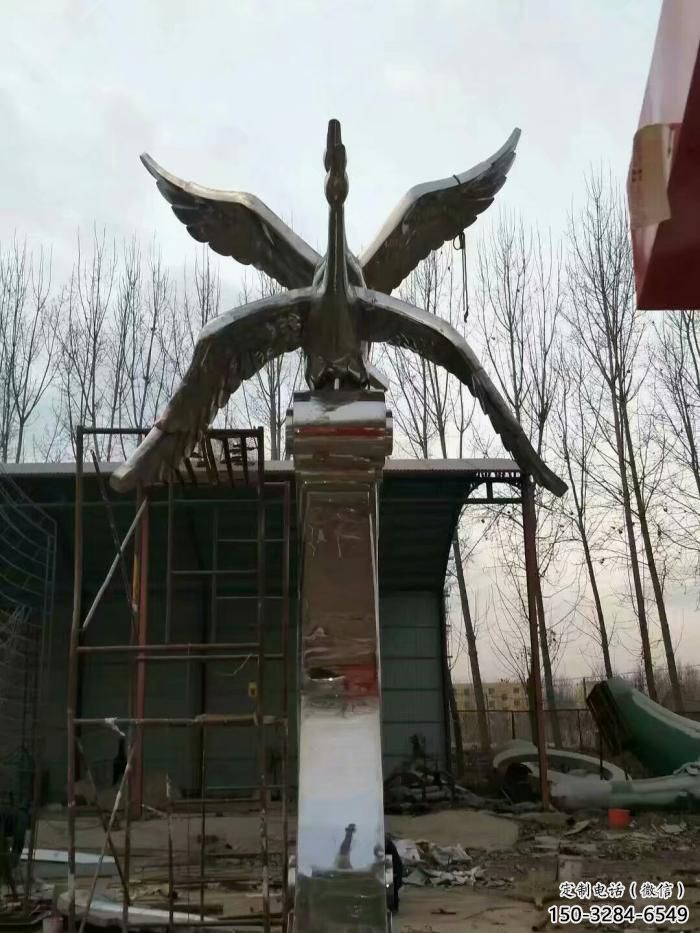 街道白鷺雕塑，鑄銅農耕雕塑，古銅效果