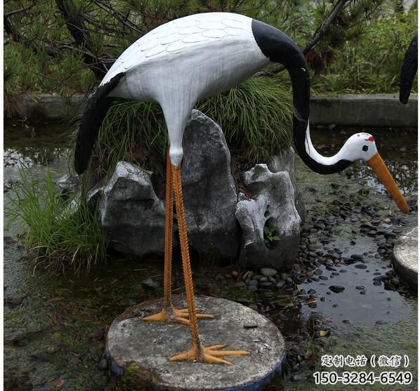 小區白鷺雕塑，拉絲海洋雕塑，抽象效果