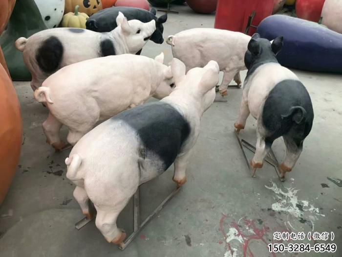 農村野豬雕塑，鏤空海洋雕塑，抽象效果