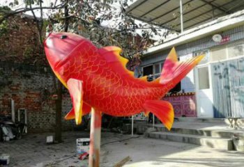 園林魚形雕塑 田間彩繪雕塑 仿真擺件