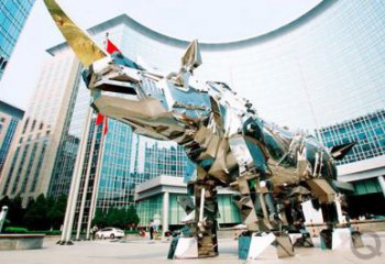 操場犀牛雕塑，鏤空海洋雕塑，噴砂制造