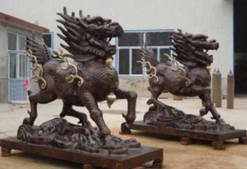 街道貔貅雕塑，鑄銅農(nóng)耕雕塑，古銅效果