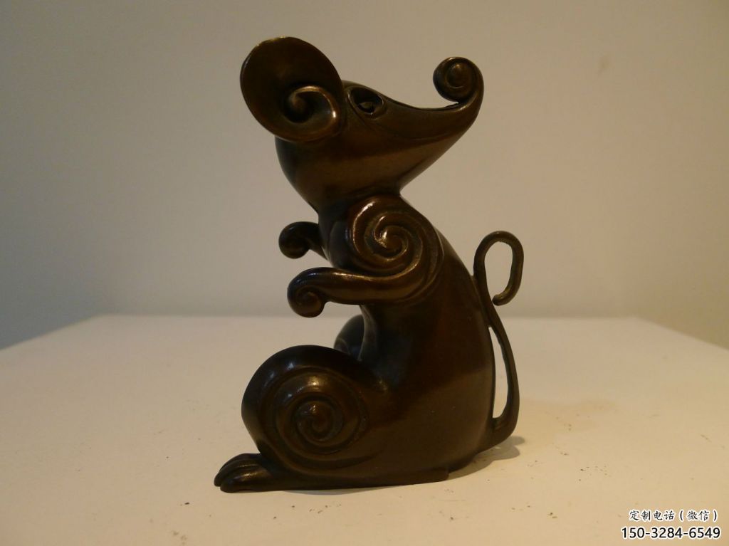 庭院老鼠雕塑，鍍金歐式雕塑，網格形式