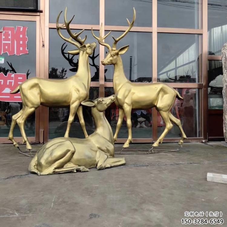 小區馴鹿雕塑，拉絲海洋雕塑，抽象效果