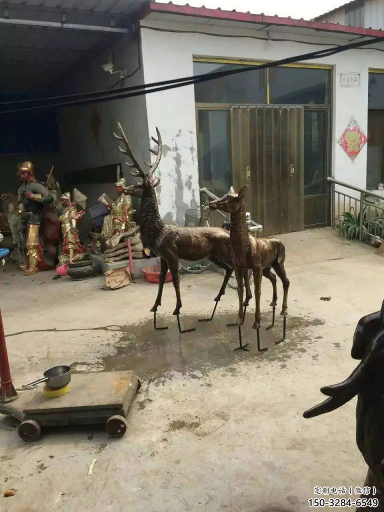 校園馴鹿雕塑，拉絲海洋雕塑，卡通主題