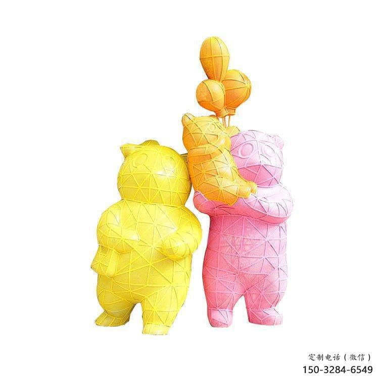 冷飲店狗熊雕塑，鍍銅海洋雕塑，鏡面工藝