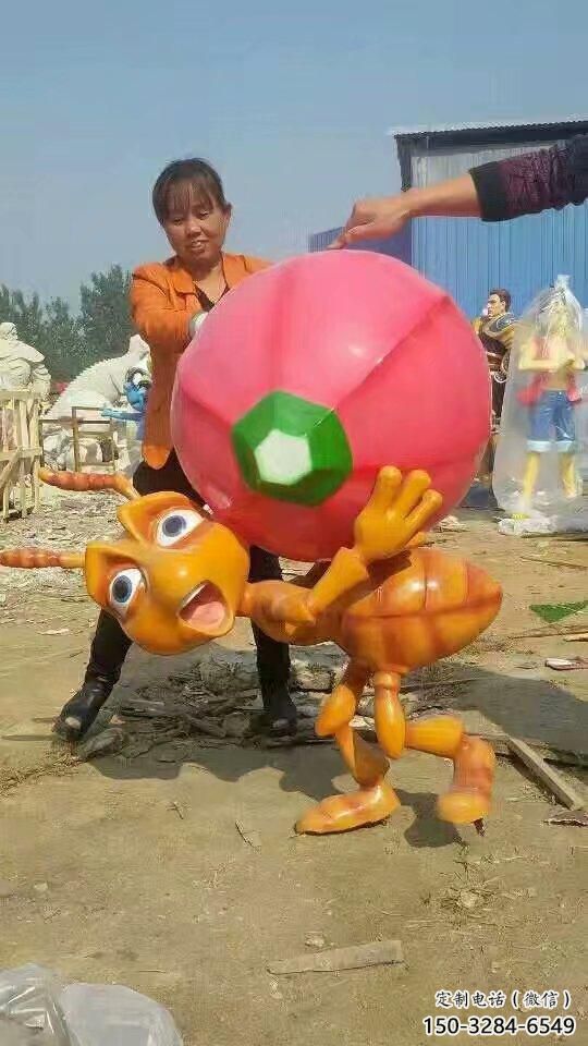 步行街蟲子雕塑，鑄銅農耕雕塑，鏤空方式