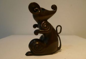 庭院老鼠雕塑，鍍金歐式雕塑，網(wǎng)格形式