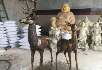 農(nóng)村馴鹿雕塑，鏤空海洋雕塑，抽象效果