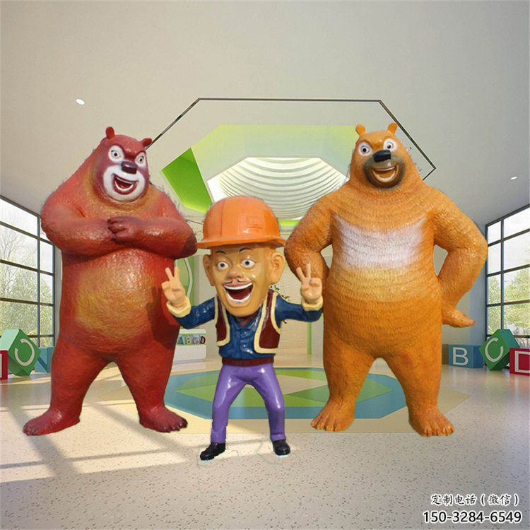 街道維尼熊雕塑，鑄銅農(nóng)耕雕塑，古銅效果