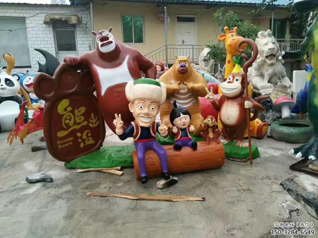 幼兒園維尼熊雕塑，鐵藝文化雕塑，鑄造制作