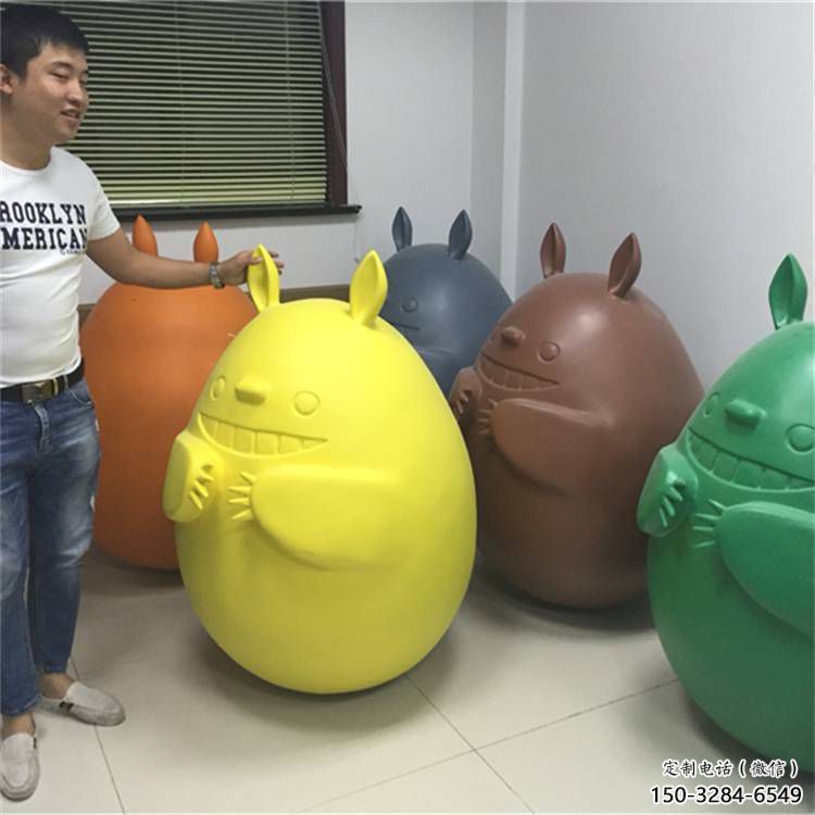 農村龍貓雕塑，鏤空海洋雕塑，抽象效果