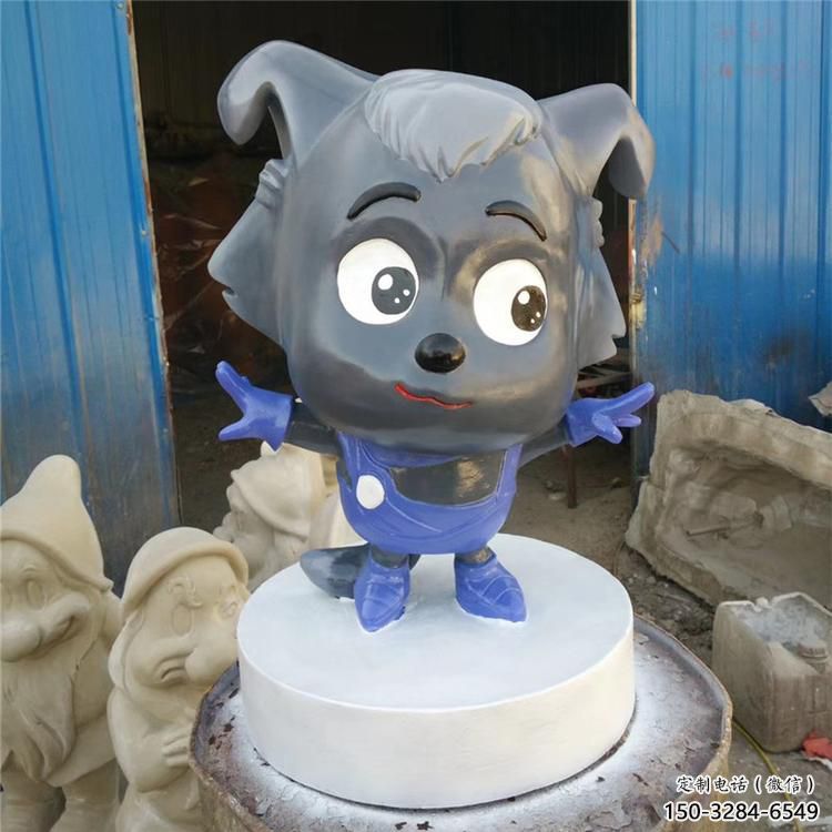 步行街小羊雕塑，鑄銅農耕雕塑，動漫方式