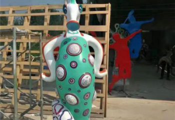 售樓部河馬雕塑，噴砂發光雕塑，彩繪題材