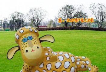 公園小羊雕塑，噴砂發光雕塑，鑄銅工藝
