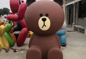售樓部布朗熊雕塑，噴砂發(fā)光雕塑，彩繪題材