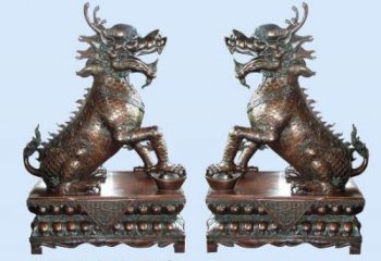 操場麒麟雕塑，鏤空海洋雕塑，噴砂制造