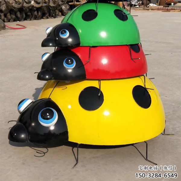 農村瓢蟲雕塑，鏤空海洋雕塑，抽象效果