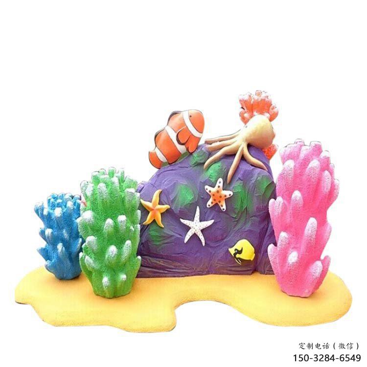 步行街珊瑚雕塑，鑄銅農耕雕塑，彩繪方式