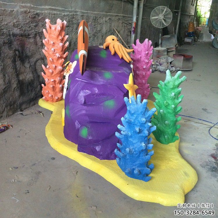 售樓部珊瑚雕塑制作，噴砂發光雕塑，彩繪題材