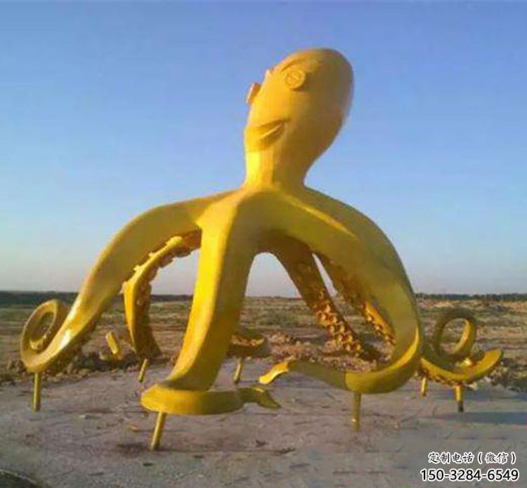 街道烏賊雕塑，鑄銅農(nóng)耕雕塑，古銅效果