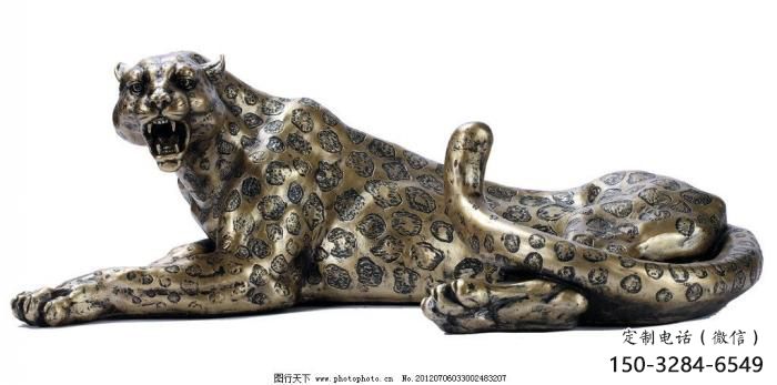 步行街獵豹雕塑，鍛造動物雕塑，仿真方式