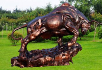 城市開荒牛雕塑 風景區彩繪雕塑 抽象擺件