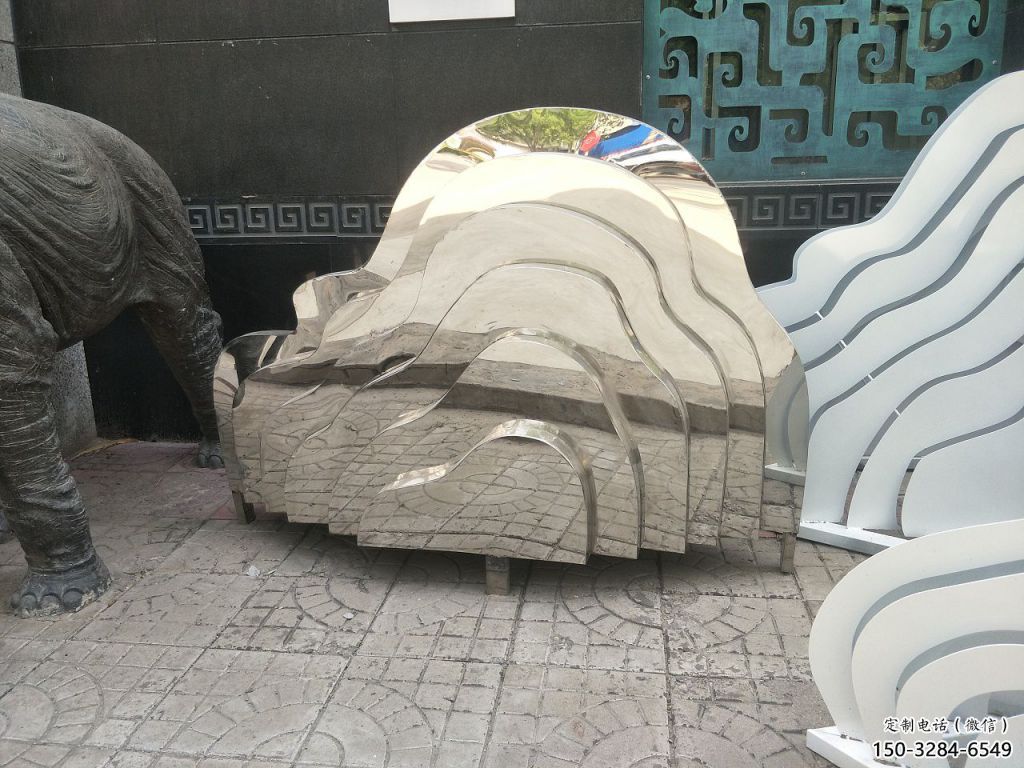 街道景觀雕塑，鍛造假山雕塑，古銅效果