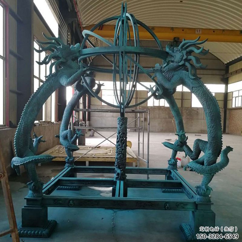 園林渾天儀雕塑，噴漆景觀雕塑，烤漆形式