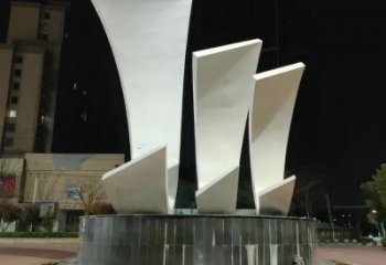 公園帆船雕塑，噴砂發光雕塑，鍛造工藝